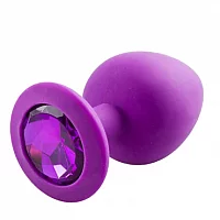Bejewelled Purple Silicone Butt Plug SMALL