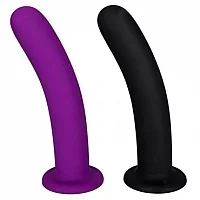 Smoothy Silicone Curved Dildo BLACK