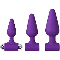Baseks Beginner Vibrating Butt Plug Set Purple