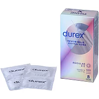 Durex Invisible Extra Lube Regular Condoms 8 Pack Clear