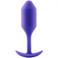 bVibe Snug Plug 2 Medium Weighted Silicone Butt Plug 4.1 Inch Purple