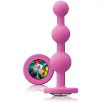 Glams Pink Ripple Anal Plug Rainbow Gem