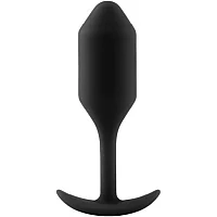 bVibe Snug Plug 2 Medium Weighted Silicone Butt Plug 4.1 Inch Black
