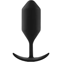bVibe Snug Plug 4 XL Weighted Silicone Butt Plug Black 5.2 Inch