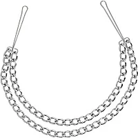 Silver Nipple Clamps With Double Chain
