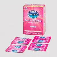 Skins Dotted and Ribbed Latex Condoms 16 Pack