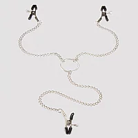 Bondage Boutique Adjustable Nipple Clamps and Clit Clamp Silver