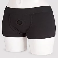 Packer Gear StrapOn Harness Boxer Shorts with Vibe Pocket M L Black