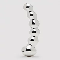 Desire Luxury Beaded Stainless Steel Dildo Silver