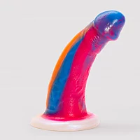 Vixen Mustang VixSkin Bright Realistic Suction Cup Dildo 6.5 Inch Rainbow