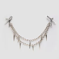 Fetish Fantasy Rock Hard Adjustable Nipple Clamps with Double Chain Silver