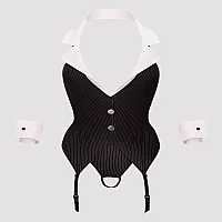 Lovehoney Fantasy Boardroom Babe Secretary Bustier Costume One size Black