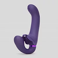 Vive SATU Rechargeable Pulsing Strapless StrapOn with Clitoral Stimulation Purple