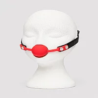 Bad Kitty Silicone and Faux Leather Ball Gag Red