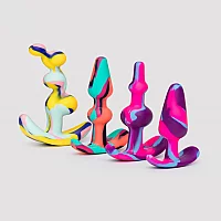 Silicone MultiColoured Butt Plug Training Kit 4 Piece Various