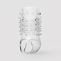 Lovehoney Bumpy Ride Textured Penis Sleeve with Ball Loop Clear