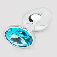 Lovehoney Silver Jewelled Aluminium Beginners Butt Plug 2.5 Inch Silver