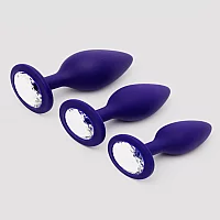 Lovehoney Jewelled Silicone Butt Plug Set Purple
