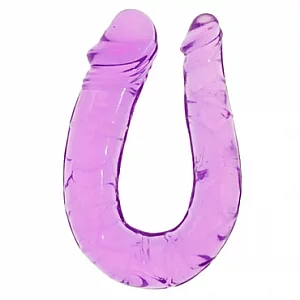 Crystal Clear Purple Double Ended Dildo 11.5 Inch