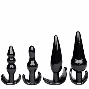 Backdoor Bundle Black 4 Piece Butt Plug Set