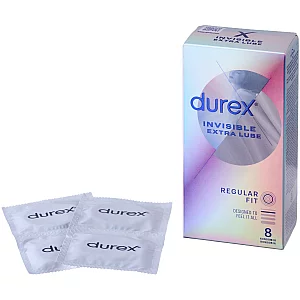 Durex Invisible Extra Lube Regular Condoms 8 Pack Clear