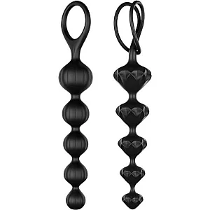 Satisfyer Love Beads Silicone Anal Beads Black 2 Piece