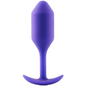 bVibe Snug Plug 2 Medium Weighted Silicone Butt Plug 4.1 Inch Purple