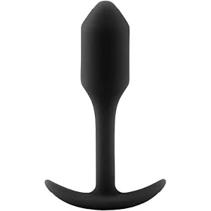 bVibe Snug Plug 1 Small Weighted Silicone Butt Plug 3.4 Inch Black