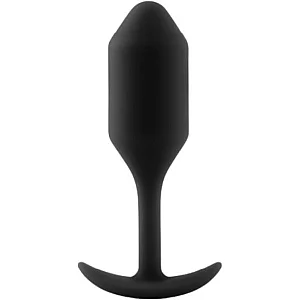 bVibe Snug Plug 2 Medium Weighted Silicone Butt Plug 4.1 Inch Black