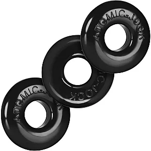 Oxballs Ringer Stretchy Cock Ring Set Black 3 Pack