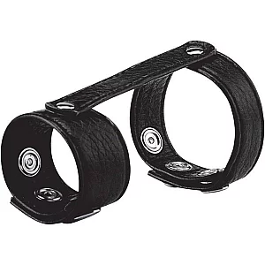 Blue Line Duo Snap Cock And Ball Ring Black