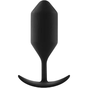 bVibe Snug Plug 4 XL Weighted Silicone Butt Plug Black 5.2 Inch
