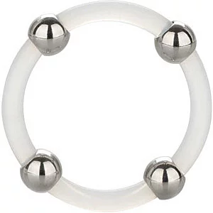 Steel Beaded Silicone Ring Large