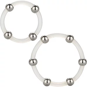 CalExotics Steel Beaded Silicone Ring Set