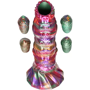 Creature Cocks Larva Silicone Ovipositor Dildo with Eggs 9 Inch