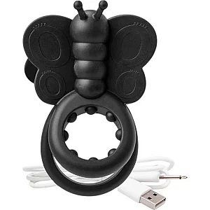 Screaming O Monarch Rechargeable Wearable Butterfly Cock Ring Black