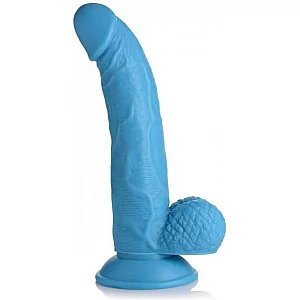Pop Peckers Dildo With Balls Blue 7.5 Inch