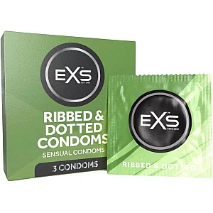 EXS Ribbed andamp Dotted Condoms 3 Pack