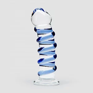 Icicles No 5 Sapphire Spiral Glass Dildo 7 Inch Blue