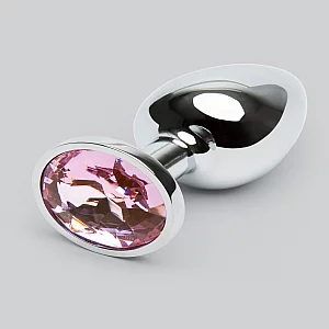 Lovehoney Silver Jewelled Metal Butt Plug 2.5 Inch Pink