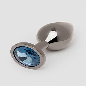 Lovehoney Secret Shine Jewelled Metal Medium Butt Plug 3 Inch Grey