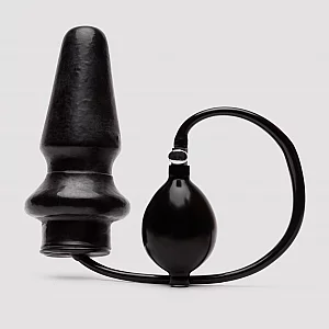 Inflatable Latex Butt Plug Black