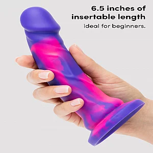 Lifelike Lover Luxe Realistic Multicoloured Silicone Dildo 7 Inch Purple